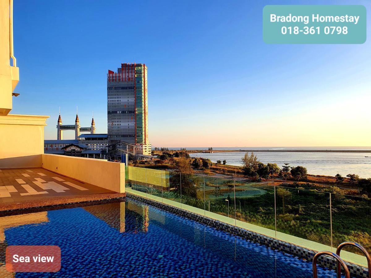 Bradong Homestay - Musllm Only, 3 Queen Bedrooms, Seaview, Infinity Pool, Gym, Near Drawbridge & Ktcc Mall Куала-Тренгану Екстер'єр фото